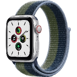 Умные часы Apple Watch Nike SE GPS 40 мм Aluminium Case, Sport Loop, серебристый/зеленый